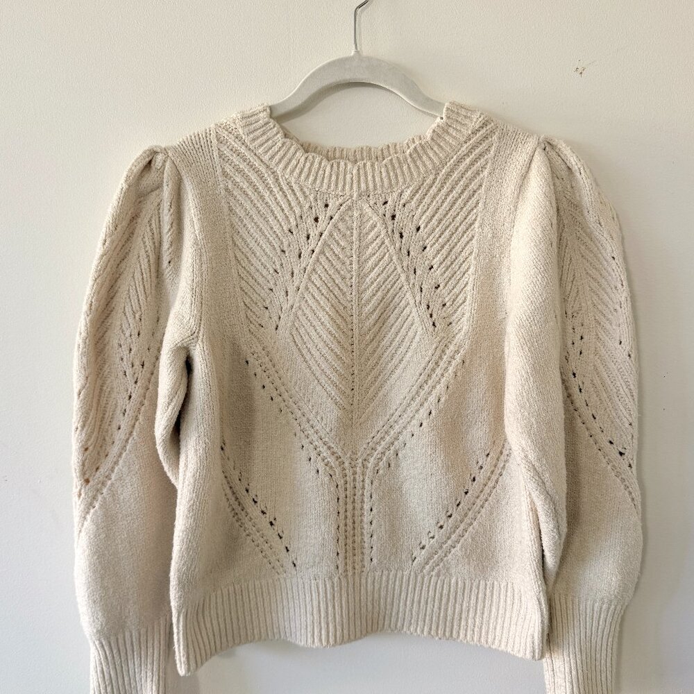 by Anthropologie knit cream sweater 2025 collection